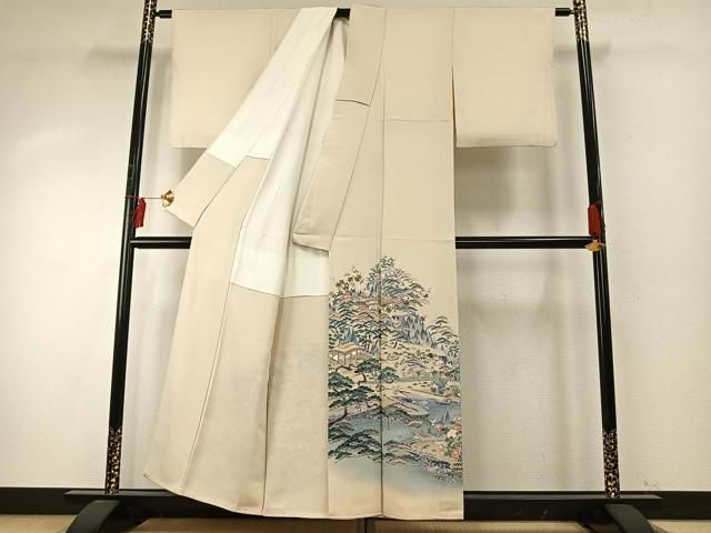 平和屋着物●豪華色留袖 友禅 作家物 風景文 暈し染め 正絹 fy