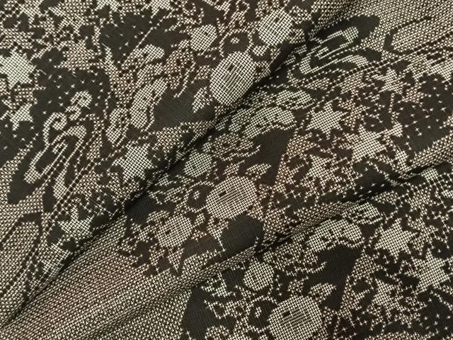 平和屋着物○本場大島紬 泥染め カタス9マルキ 流水花文 池栄謹製 証紙