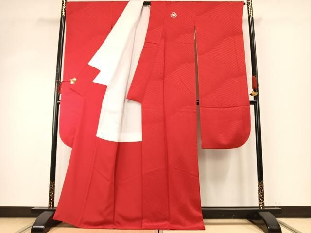 平和屋着物 豪華振袖 深緋色 正絹 fy