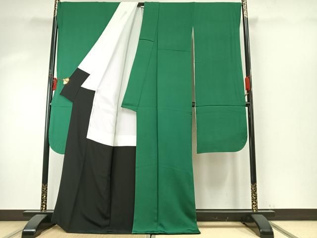 平和屋着物●豪華振袖 常磐色 正絹 fy