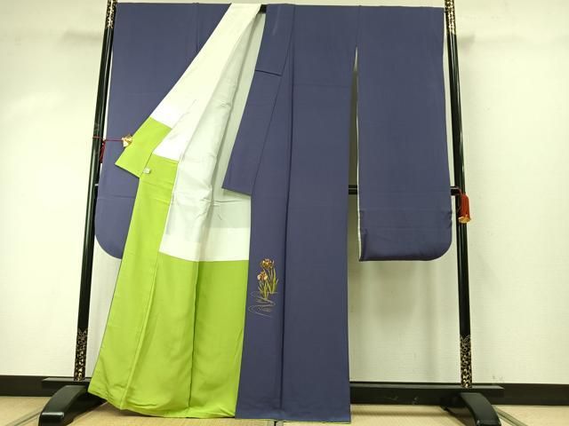 平和屋着物●豪華振袖 紫苑色 金彩 正絹 fy