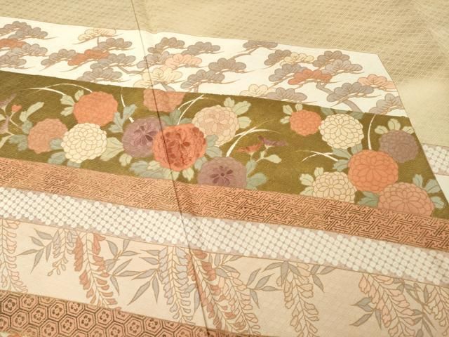  平和屋着物 豪華色留袖 刺繍 横段花文 金彩 正絹 ck 黒留袖 着物