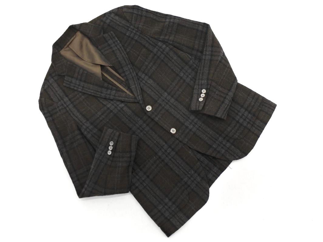 EDIFICE エディフィス ウール混 チェック テーラード ジャケット