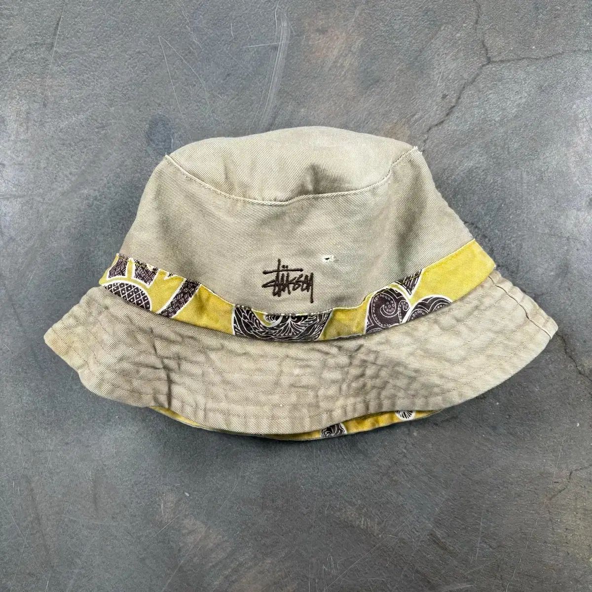 90's】old Stussy コーデュロイバケットハット L/XL ベージュ stussy