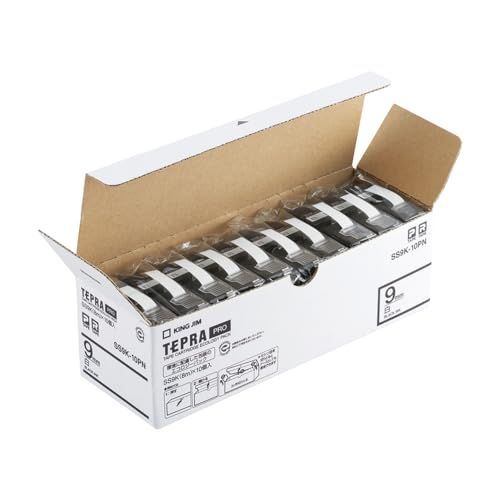 キングジム テプラPROテープカートリッジ エコパック 入 9 mm 白ラベル 黒文字 長さ8 m SS K 10 PN