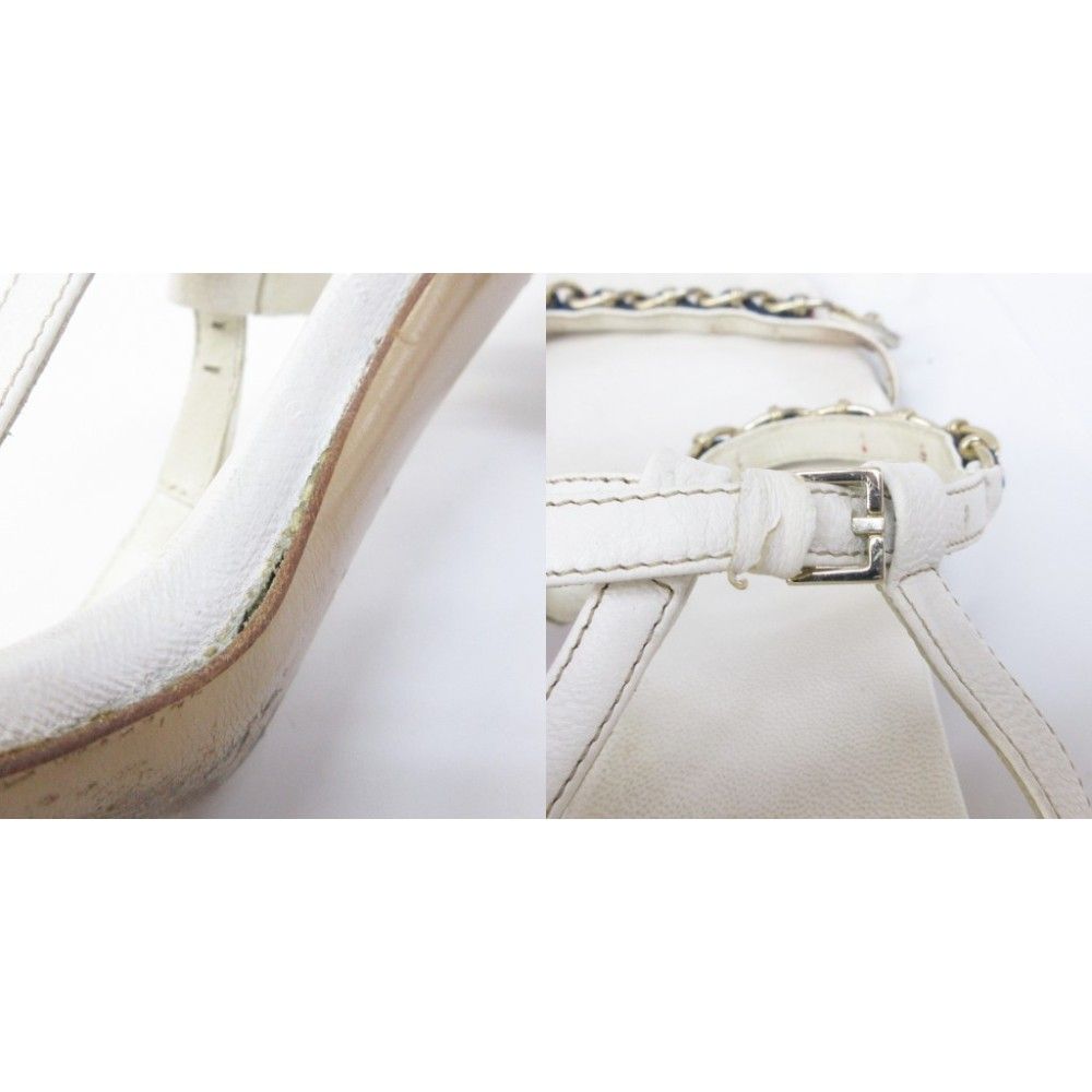 グッチ GUCCI サンダル シェリーライン チェーン ストラップ レザー