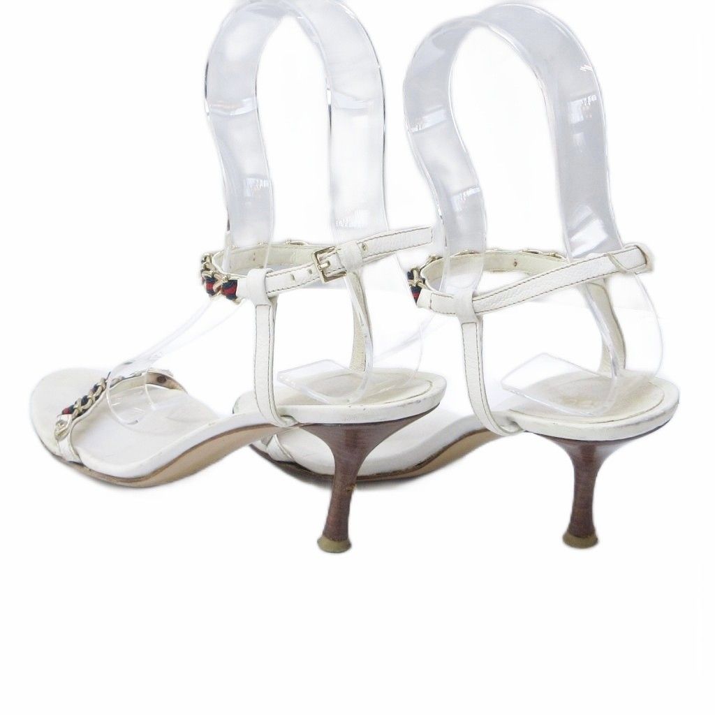 グッチ GUCCI サンダル シェリーライン チェーン ストラップ レザー