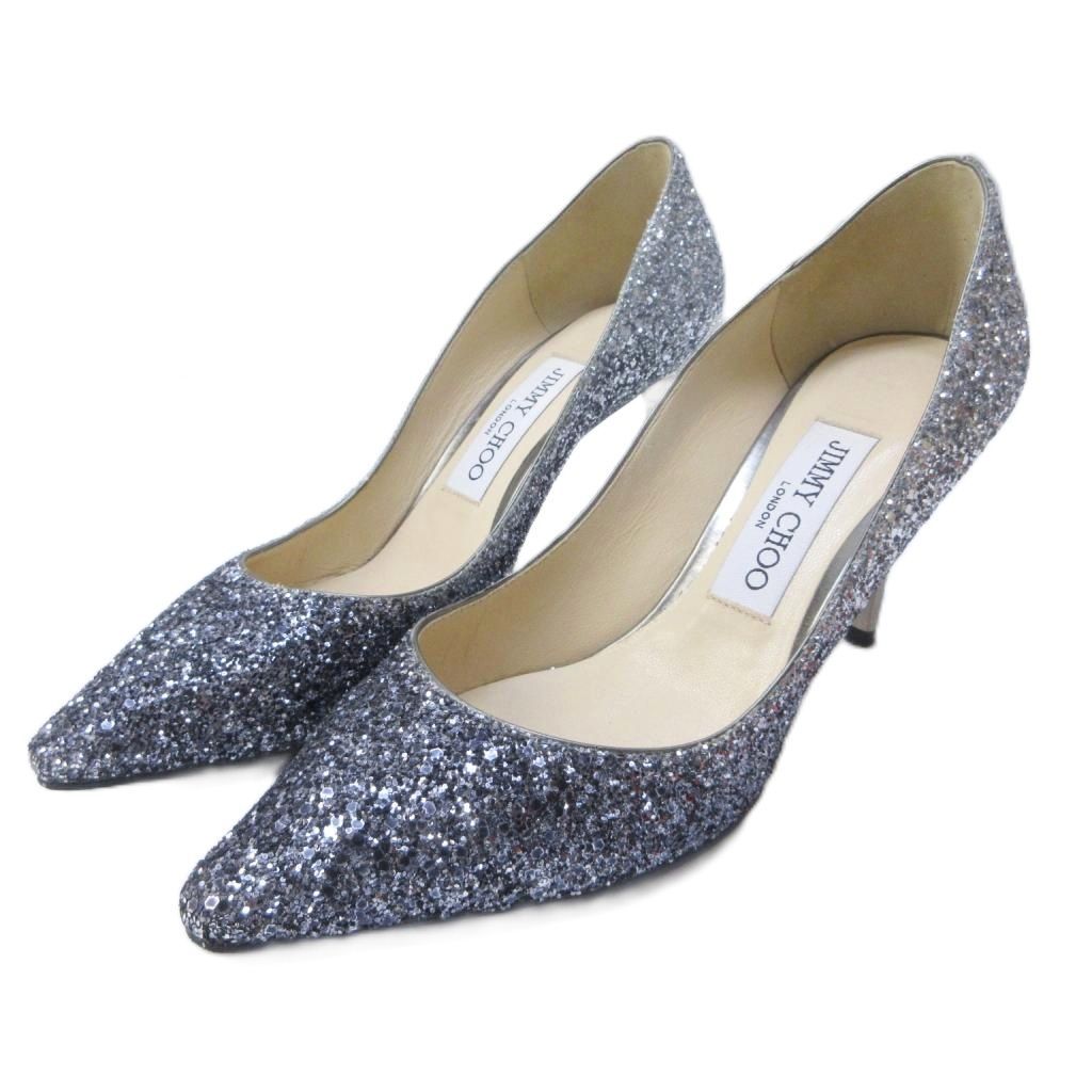 ジミーチュウ JIMMY CHOO パンプス グリッター ラメ レザー ハイヒール