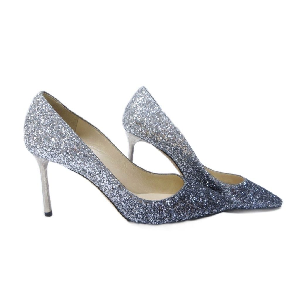 ジミーチュウ JIMMY CHOO パンプス グリッター ラメ レザー ハイヒール