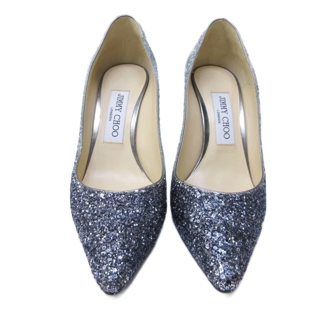 ジミーチュウ JIMMY CHOO パンプス グリッター ラメ レザー ハイヒール