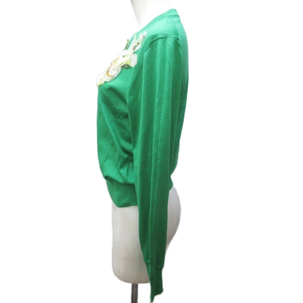 ：DOLCE&GABBANAドルチェアンドガッバーナ シルク 38 グリーン ドルチェ&ガッバーナ ドルガバ DOLCE&GABBANA ニット カットソー