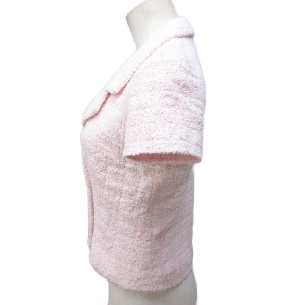 超希少✨CHANEL ジャケット　半袖　ボタン ココマークボタン ニット ジャケット 半袖 コットン ビスコース