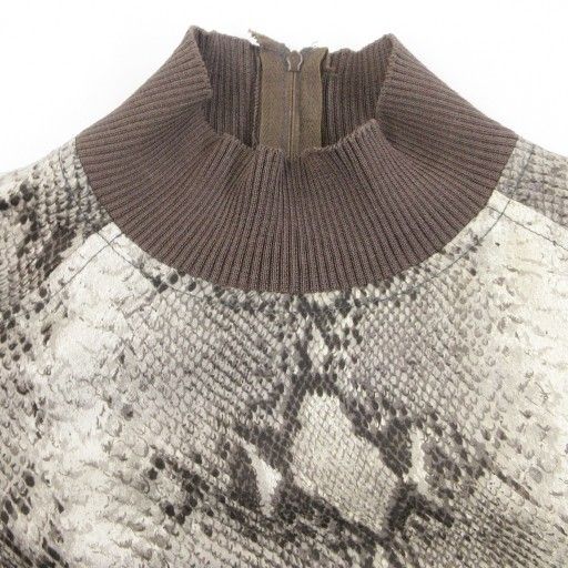 【中古】クリスチャンディオール 90s ヴィンテージ パイソン柄 ブラウス シルク 転写プリント 38 ■MNK3 ☆AA★ クリスチャンディオール Christian Dior 90s ヴィンテージ パイソン柄