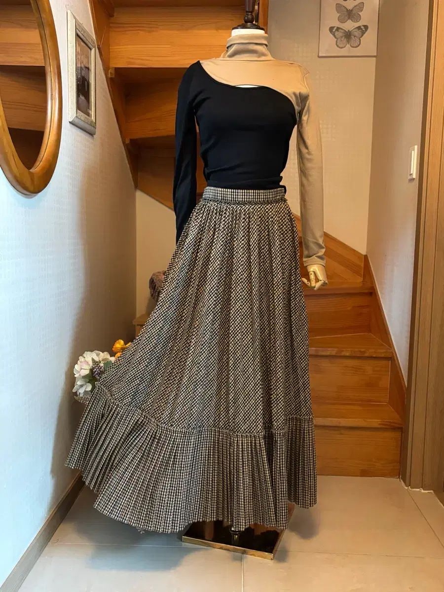 CHECK ロング スカート セット O 2 nd オッズセカンド