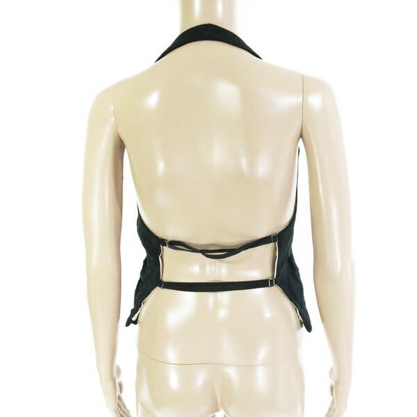 80 OFF アリジ ALYSI ベスト 42 ECS 1297 M Lサイズ ブラック レディース ジレ トップス ノースリーブ ウール イタリア製