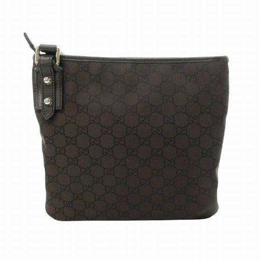 【中古】グッチ GUCCI GG ナイロンショルダーバッグ ロゴ柄 総柄 チャーム付き 茶 ブラウン 268620 1206 レディース グッチ GUCCI GG ナイロンショルダーバッグ ロゴ柄 総柄 チャーム付き