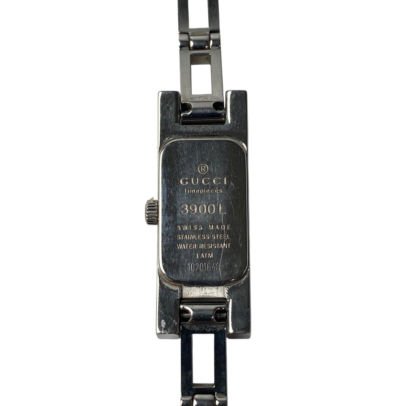 グッチ GUCCI レディース 3900L 腕時計 稼動品 黒文字盤 シルバー