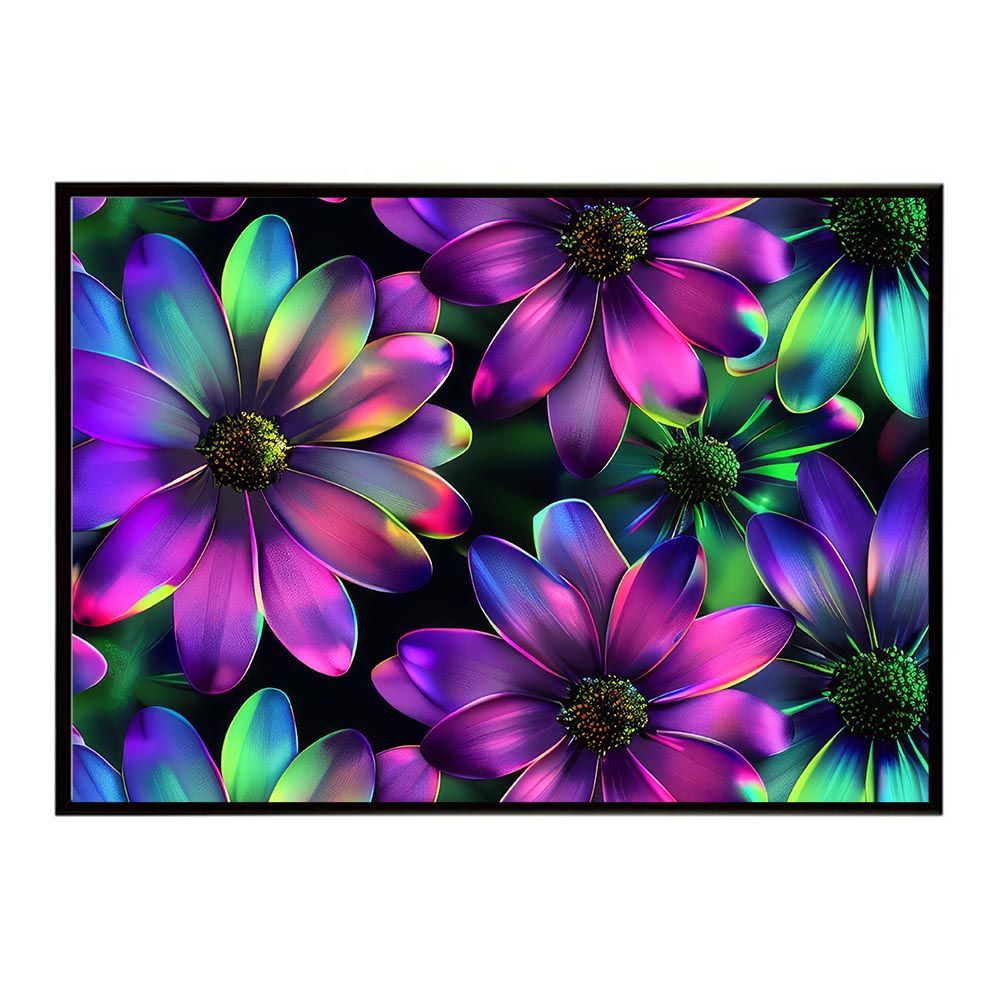 【A2サイズ（約42x59cm）】【lh-poster-5522】オーロラ レインボー キラキラ 花 フラワー 植物 ブーケ 絵画 イラストポスター インテリア アート