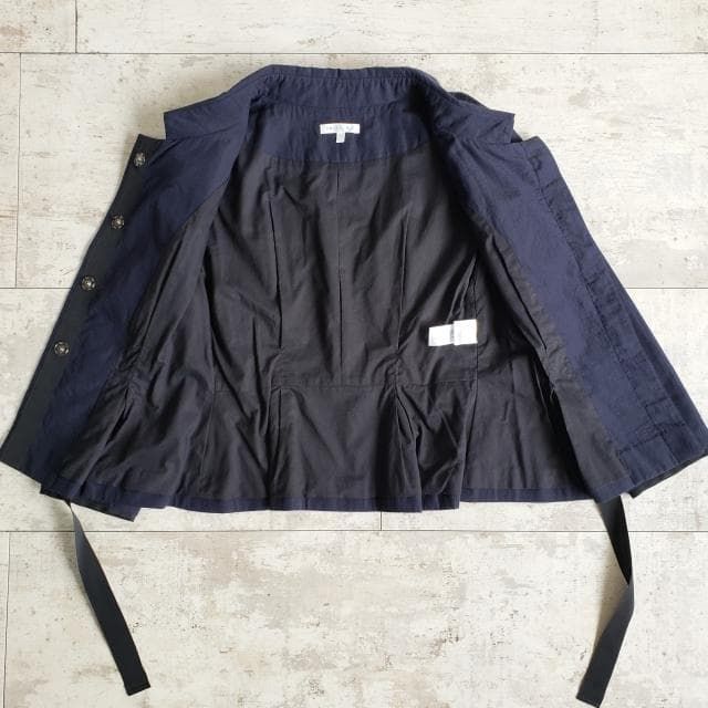 ポールカ PAULE KA ☆ コットン ジャケット 36 ネイビー ラグラン