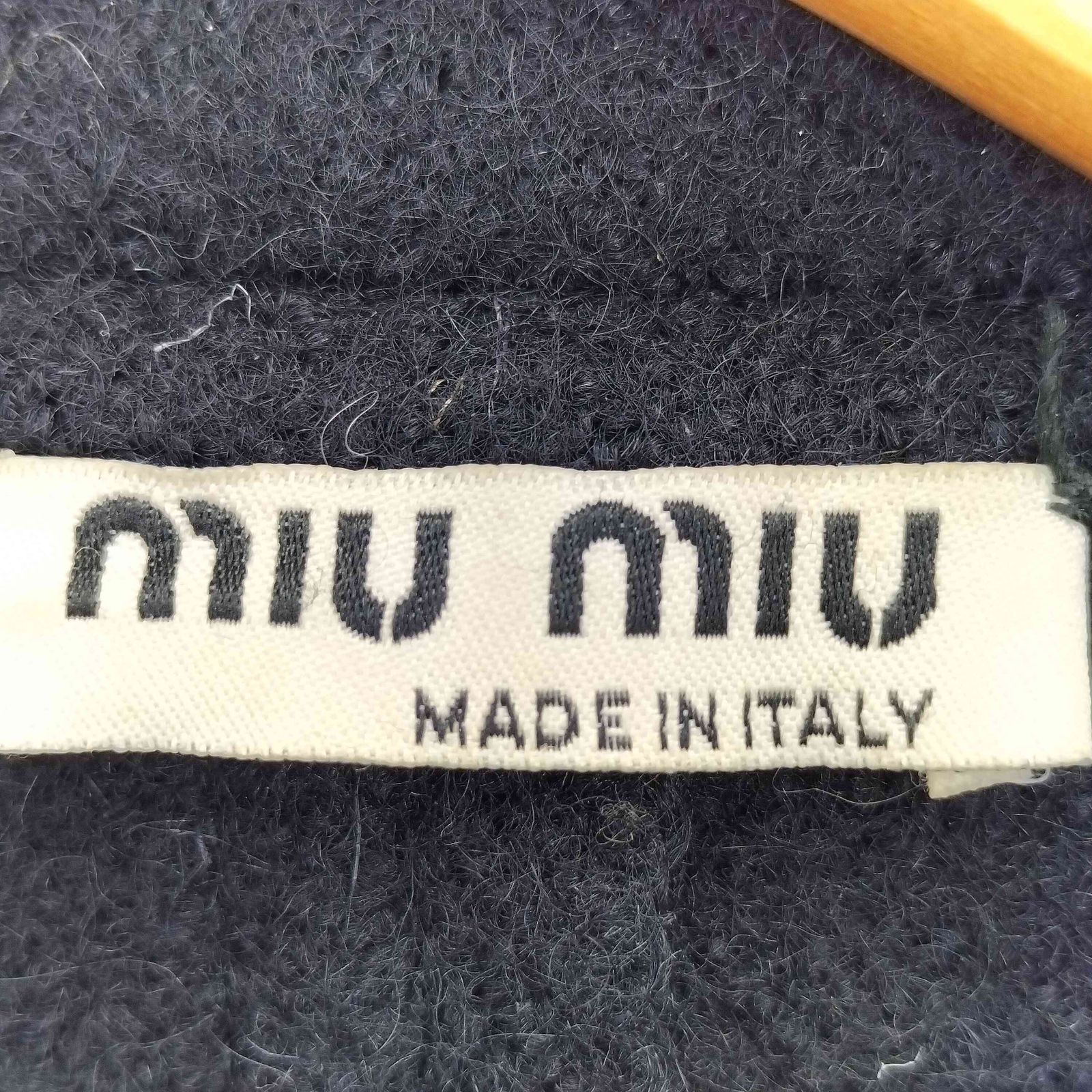 ミュウミュウ miu miu ウールモヘア ステンカラーコート レディース 38