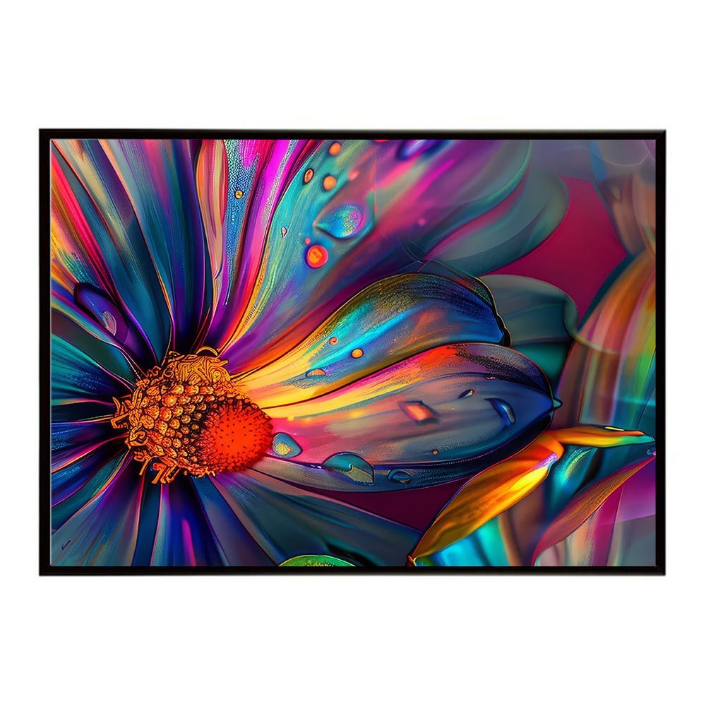 【B2サイズ（約51x73cm）】【lh-poster-5619】メタリック ビビット ビビッド 金属質 花 フラワー 植物 ブーケ 絵画 イラストポスター インテリア アート