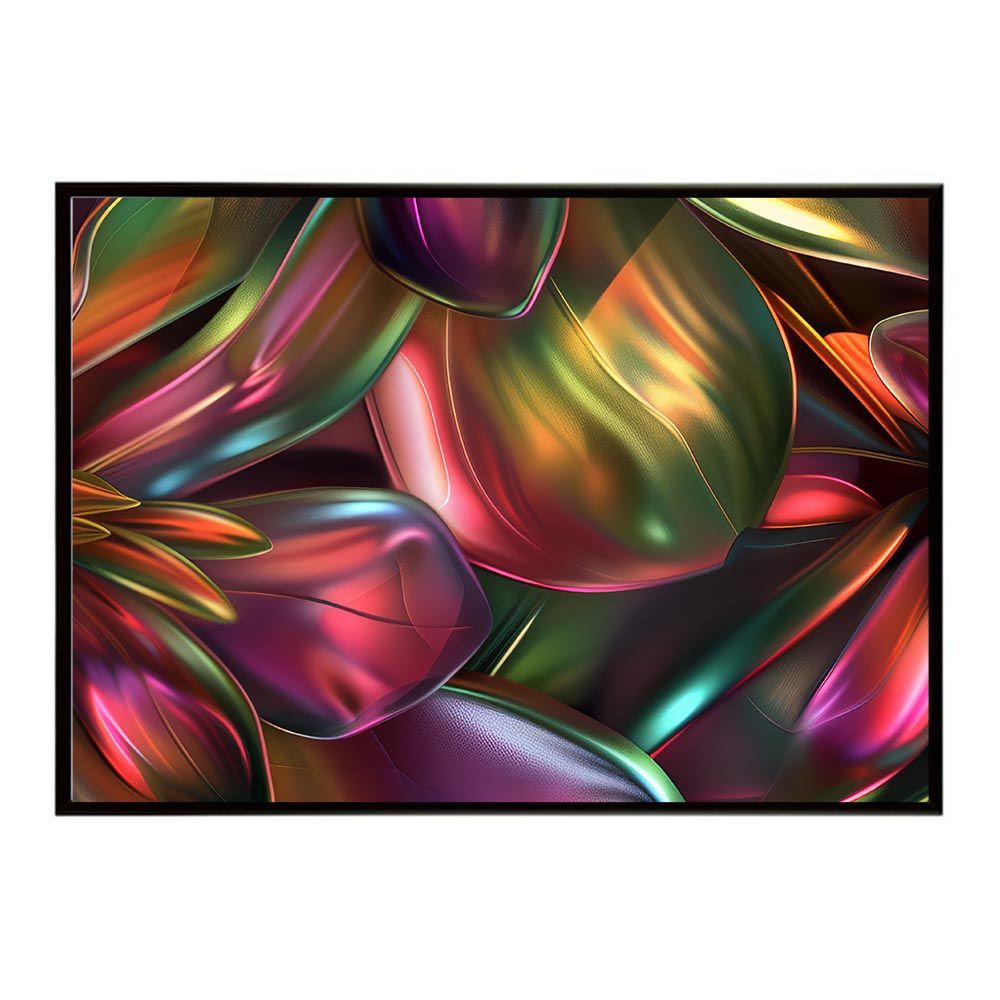 【A2サイズ（約42x59cm）】【lh-poster-5620】メタリック ビビット ビビッド 金属質 花 フラワー 植物 ブーケ 絵画 イラストポスター インテリア アート