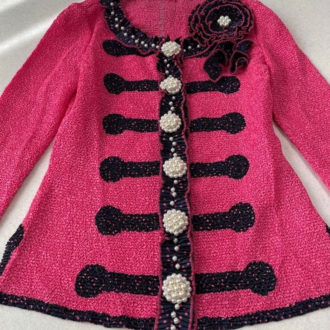 未使用・タグ付き】ノコオーノ NOKO OHNO プリーツ 縮緬 パール調