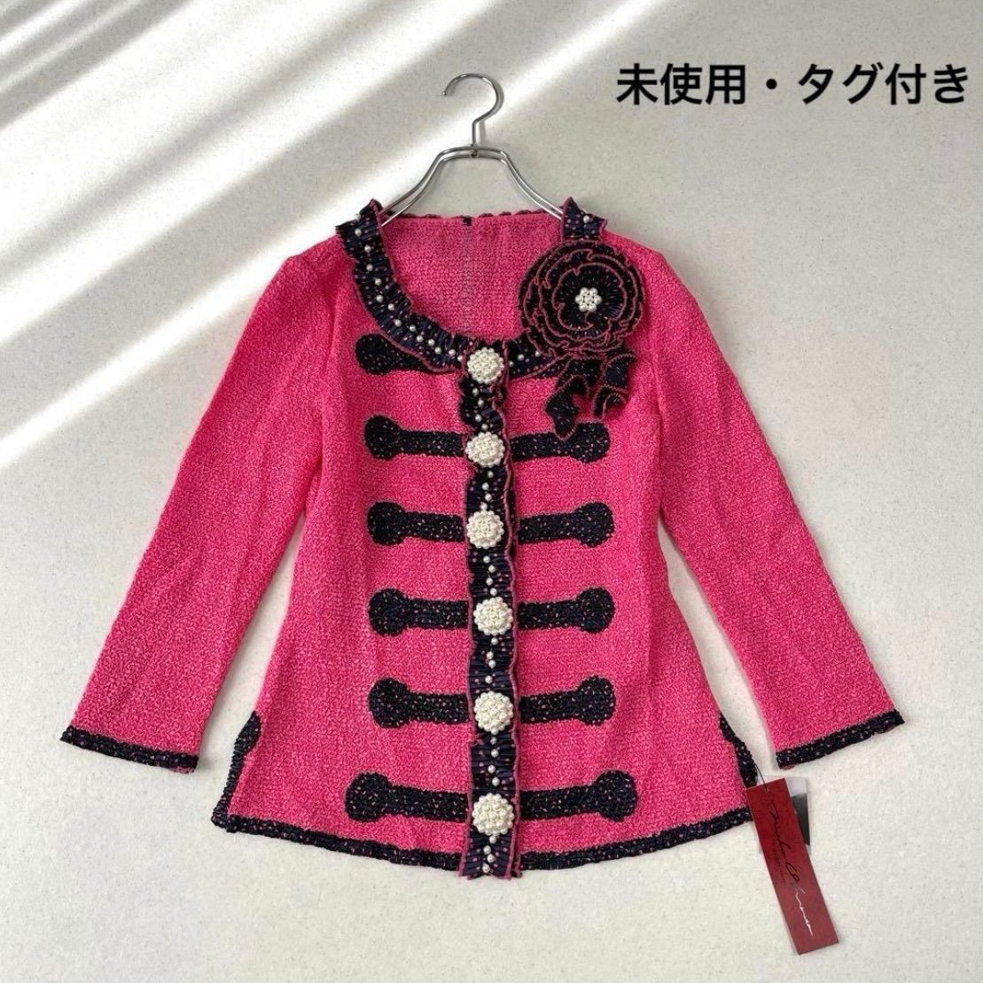 未使用・タグ付き】ノコオーノ NOKO OHNO プリーツ 縮緬 パール調