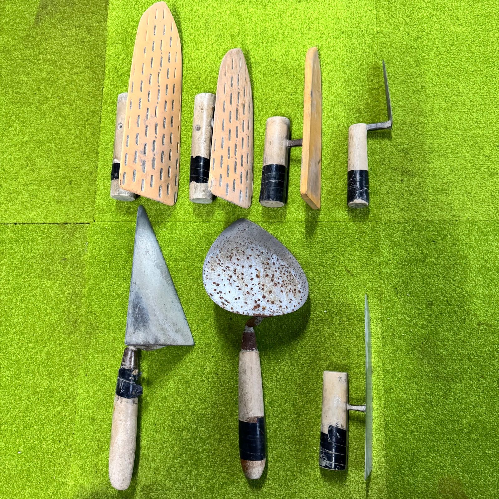 左官鏝 左官 鏝 目黒 祐弘 兼光？ 西勘 銘 刻印 長期保管品 中古