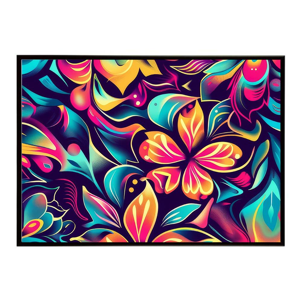 【A1サイズ（約59x84cm）】【lh-poster-5638】サイケデリック カラフル 派手 花 フラワー 植物 ブーケ 絵画 イラストポスター インテリア アート
