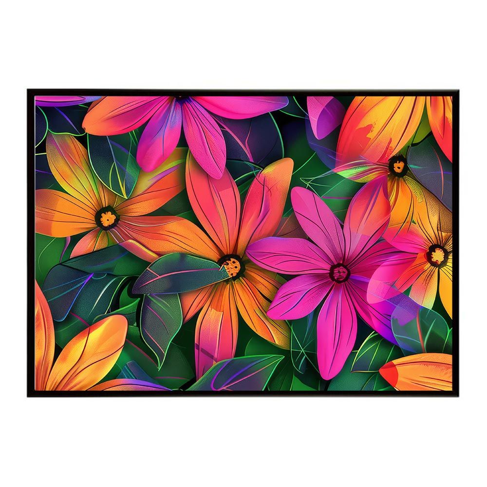 【B2サイズ（約51x73cm）】【lh-poster-5643】サイケデリック カラフル 派手 花 フラワー 植物 ブーケ 絵画 イラストポスター インテリア アート