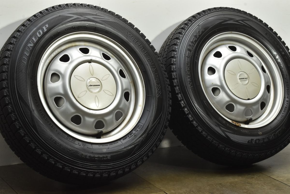 バリ溝 シュヴァルツ MV 14 in 5 J 45 PCD 100 114 3 ダンロップ ウインターマックスSV 01 165 80 R 97 95 N LT 2本 NV 200バネット ADバン