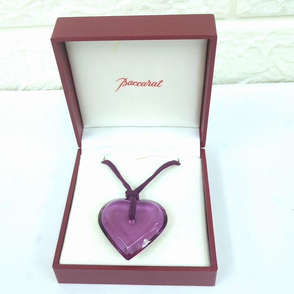 baccara バカラ　ネックレス　チョーカー　ガレ　パープル　紫 Baccarat バカラ ハート ネックレス チョーカー パープル - メルカリ