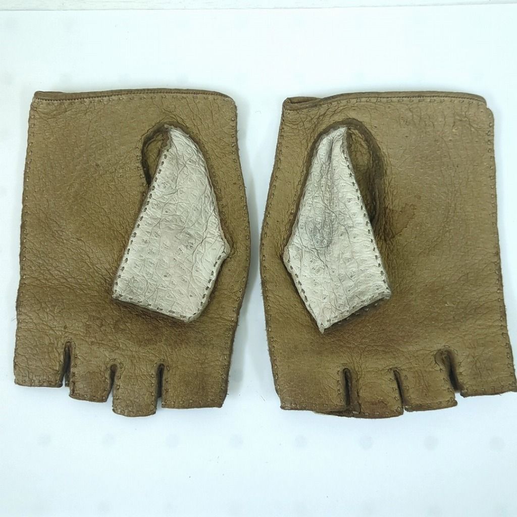 HERMES エルメス ドライビング グローブ ブラウン ベージュ 6 1/2