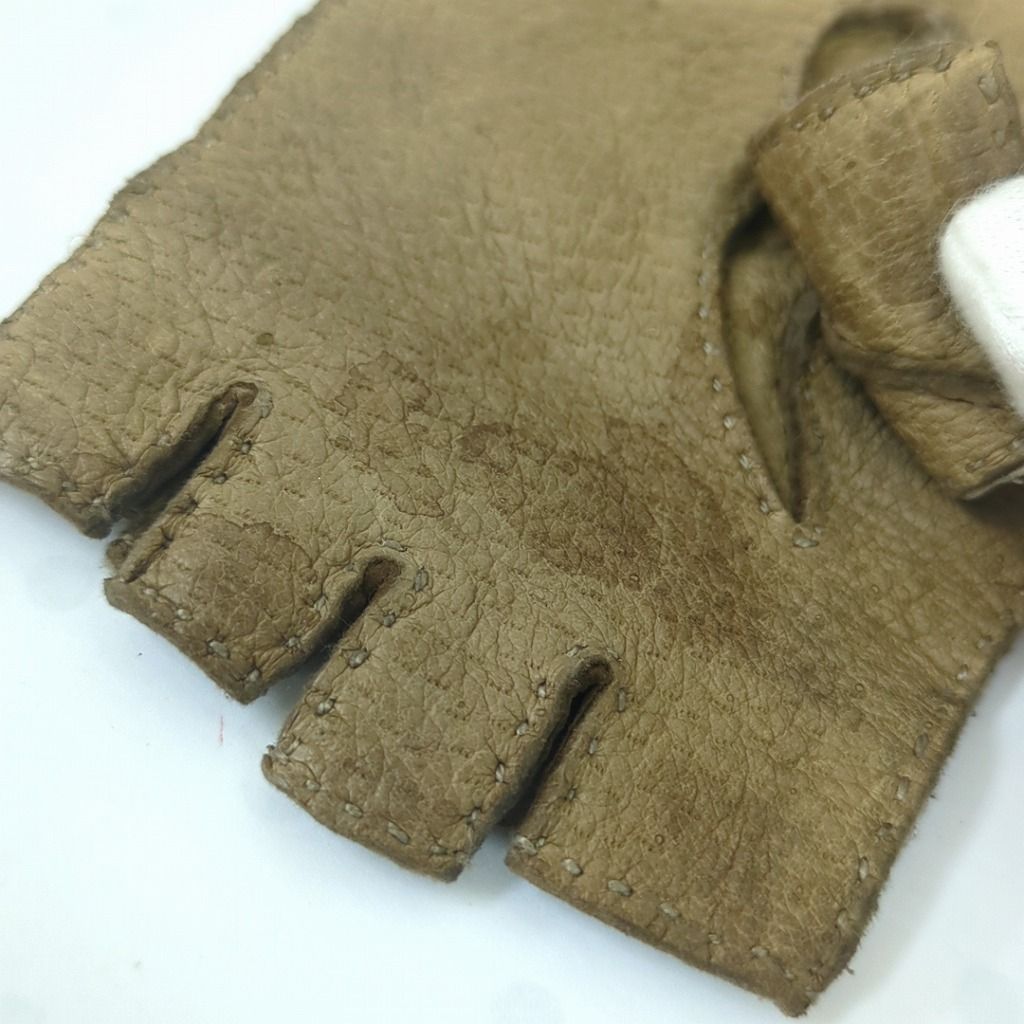 HERMES エルメス ドライビング グローブ ブラウン ベージュ 6 1/2