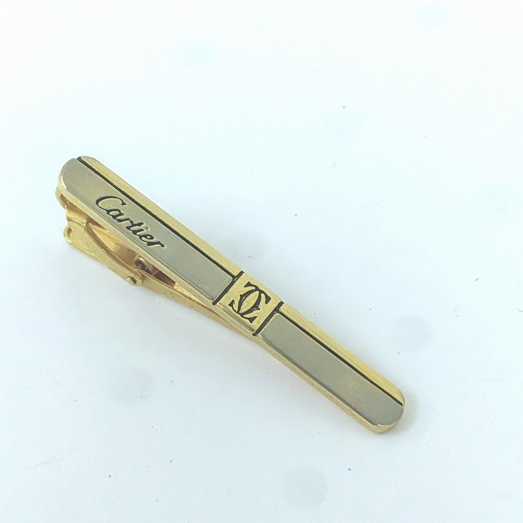 美品 カルティエ タイピン ネクタイ 24KGF 純金張り ゴールド ロゴ Cartier カルティエ ネクタイピン ロゴ 24KGF - メルカリ