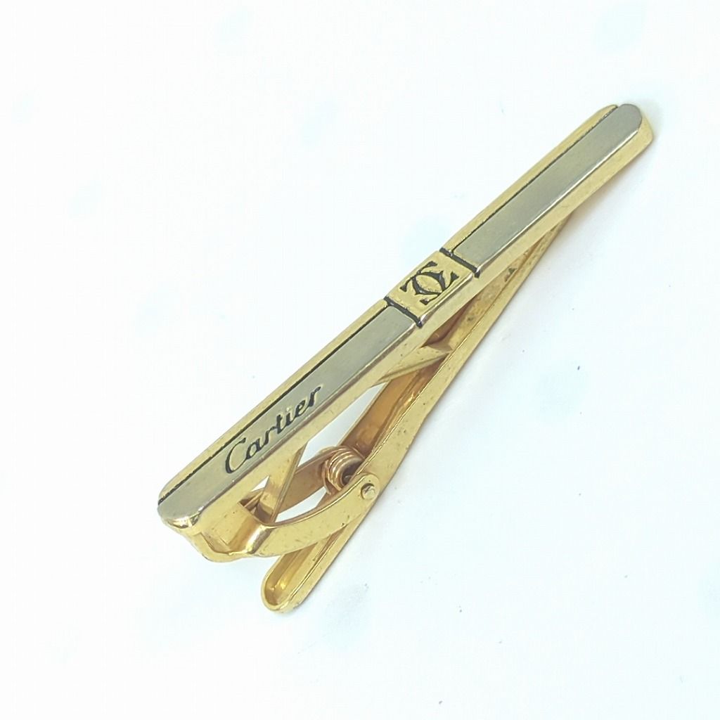 カルティエ Cartier タイピン 24KGF 純金張り ゴールド Cartier カルティエ ネクタイピン ロゴ 24KGF - メルカリ