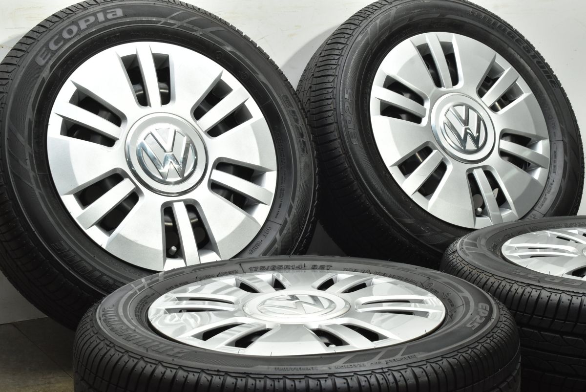 程度良好 フォルクスワーゲン up! スチール 14 in 5 J 35 PCD 100 ブリヂストン エコピア EP 25 175 65 R アップ 目立つ傷無し