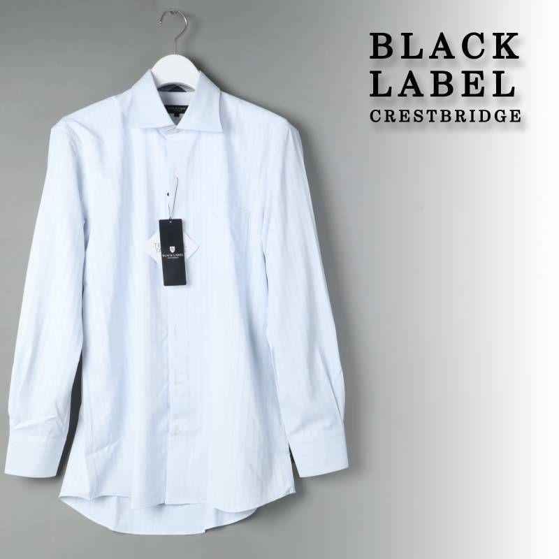 ブラックレーベル クレストブリッジ ドレスシャツ ハイストレッチシャドーストライプセミワイドカラーシャツ ビジネス シャツ L | LL