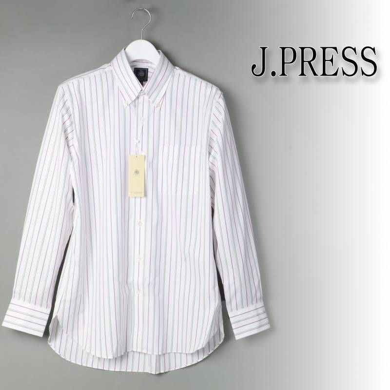 新品 J.PRESS ジェイプレス Jプレス オルタネートストライプ シャツ