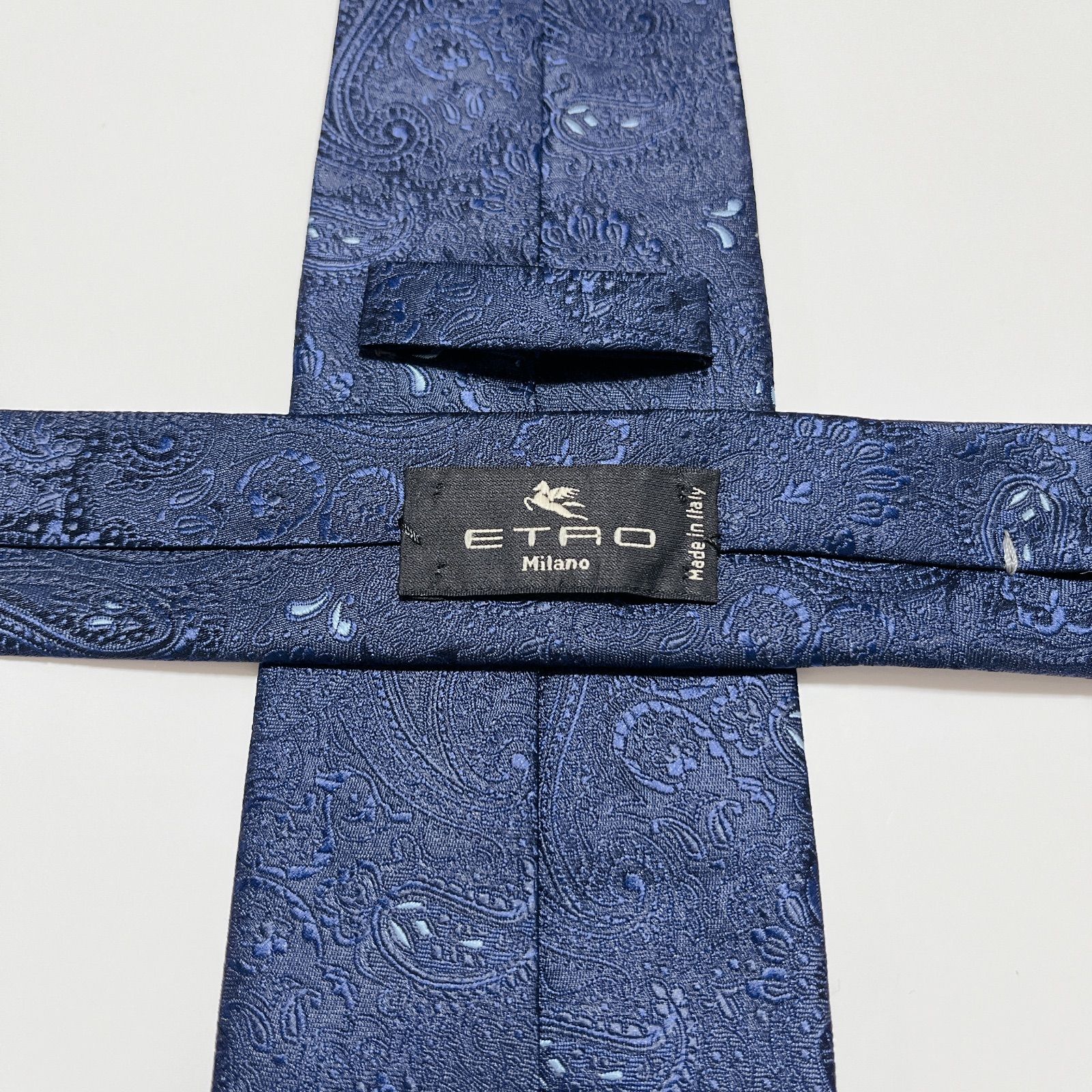 美品 エトロ ネクタイ ハイブランド ペイズリー柄 光沢 ジャガード織り
