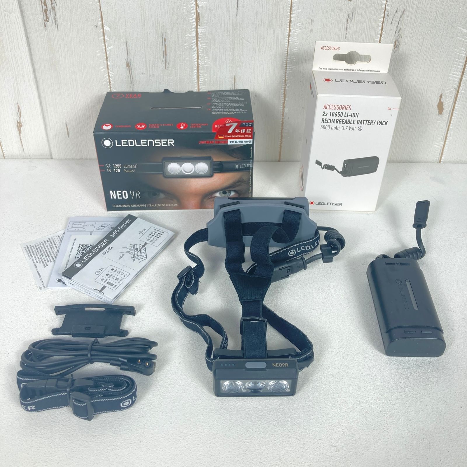 OneSize ブラック系 Ledlenser レッドレンザー ネオ 9 R Neo 1200ルーメン 充電池 セット ライティングギア ヘッドランプ z