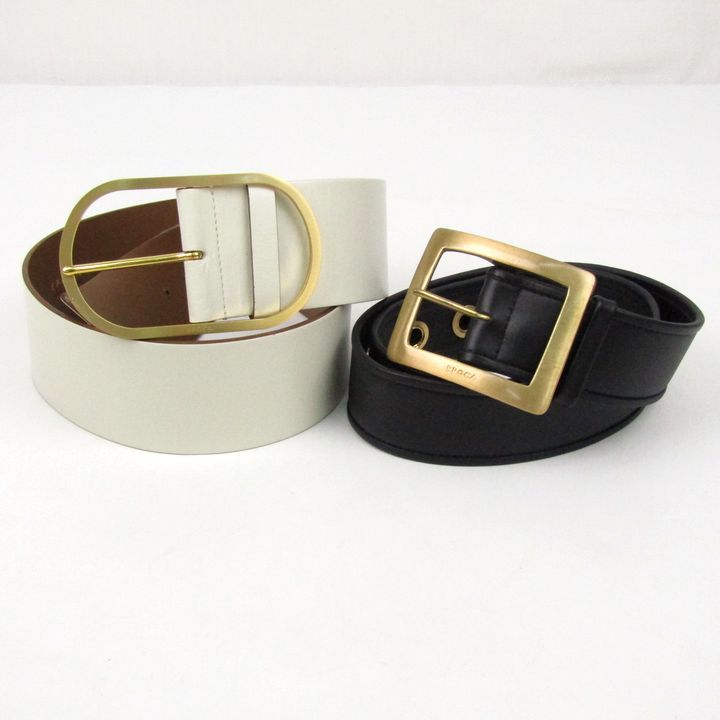 エポカ ベルト 2点セット ブランド 小物 日本製 まとめて レディース アイボリー|ブラック EPOCA