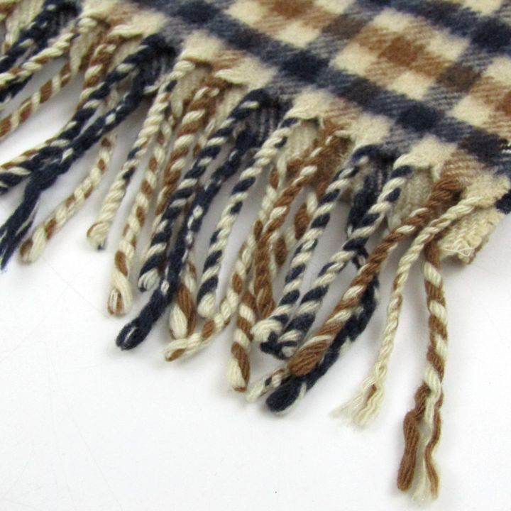 アクアスキュータム マフラー ストール カシミヤ混 チェック柄