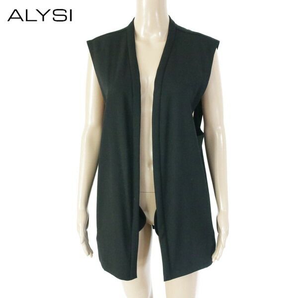 80%OFF アリジ ALYSI ジレ 42 ECS 1298 M Lサイズ ブラック レディース ベスト トップス ノースリーブ ウール イタリア製
