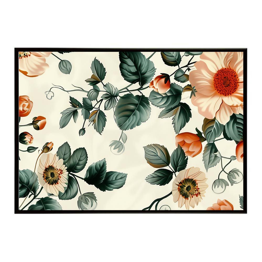 【A1サイズ（約59x84cm）】【lh-poster-5717】ゴージャス アンティーク 花 フラワー 植物 ブーケ 絵画 イラストポスター インテリア アート