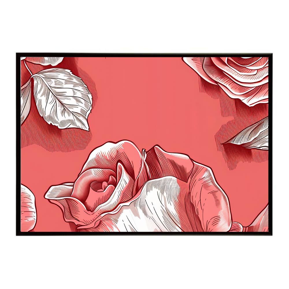 【A2サイズ（約42x59cm）】【lh-poster-5788】ローズ バラ 花 フラワー 植物 ブーケ 絵画 イラストポスター インテリア アート