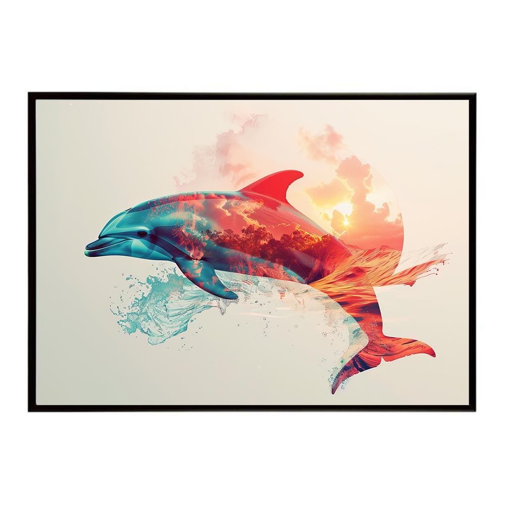 A1サイズ（約59x84cm）】【lh-poster-5792】イルカ 海 ブルー