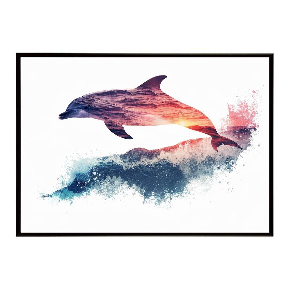 B1サイズ（約73x103cm）】【lh-poster-5797】イルカ 海 ブルー