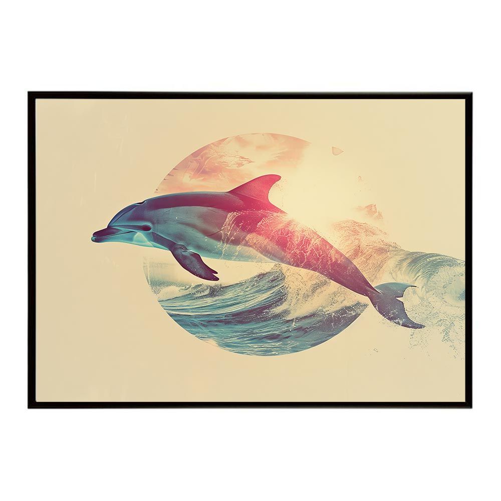 A3サイズ（約30×42cm）】【lh-poster-5798】イルカ 海 ブルー ドルフィン 夏 ポスター クジラ